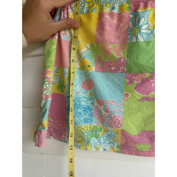 Lily Pulitzer Swim Skirt Cover Up Patchwork Floral Women’s Size Large Summer - Picture 8 of 9